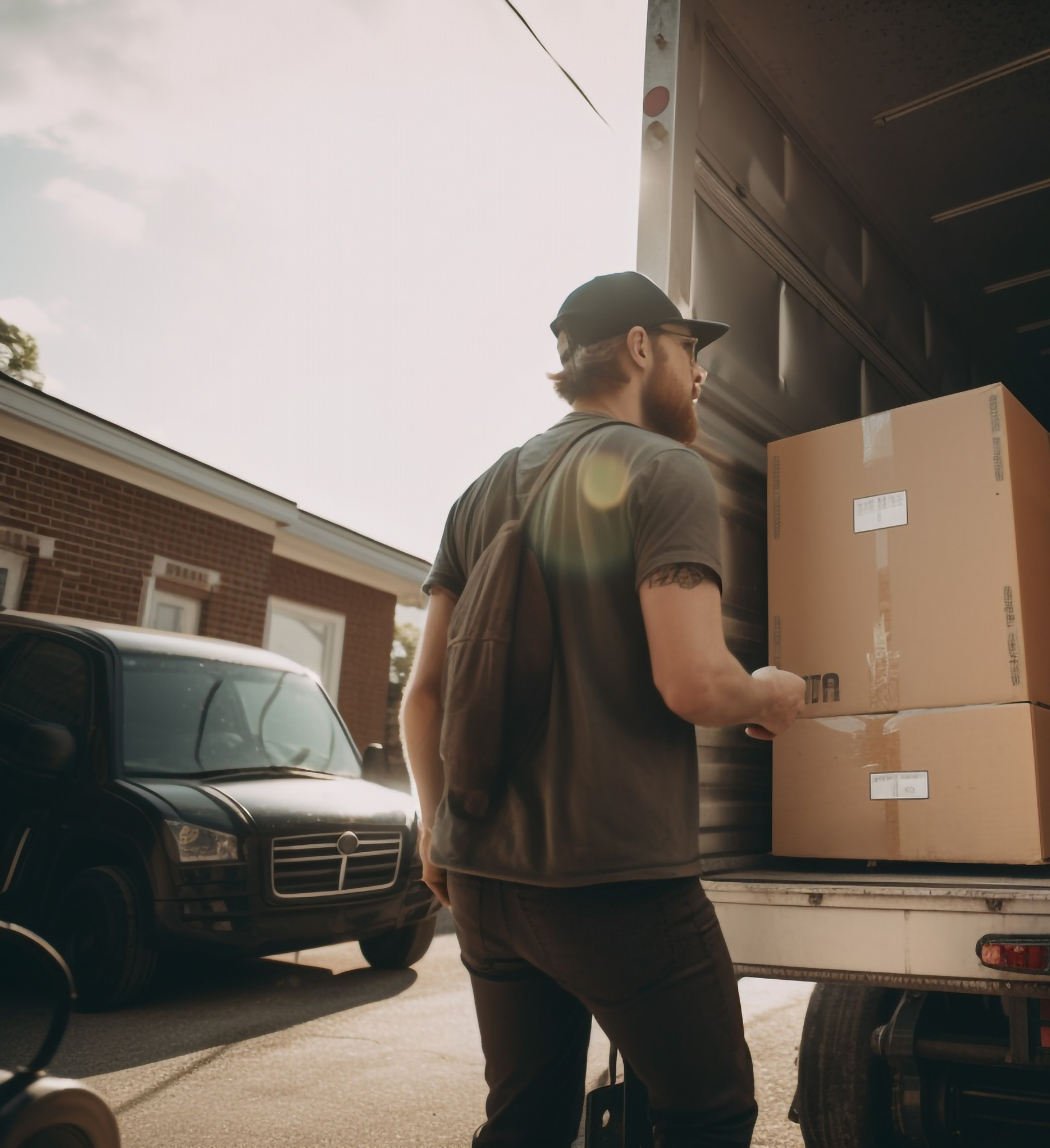 Bluebird Moving crew loading boxes into a truck in Boise, Idaho